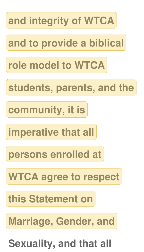 Highlighted excerpt from Wisdom and Truth Classical Academy handbook